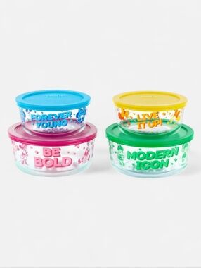 Disney Pyrex Minnie Mouse Decorated Food Storage Set 8 Piece